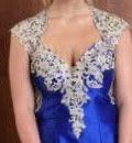 Size 10 Prom Lace Royal Blue A-line Dress on Queenly