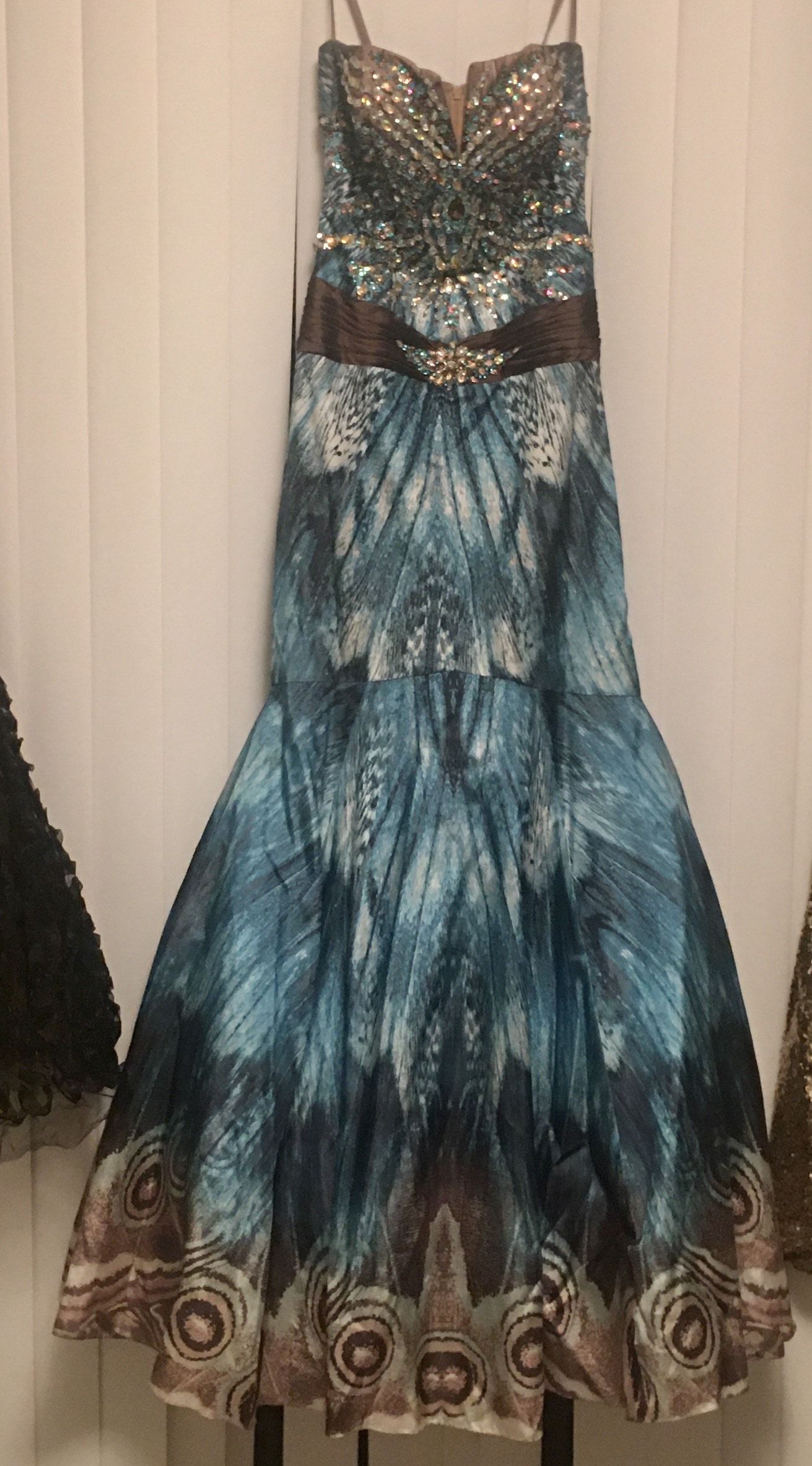 Size 2 Prom Sequined Blue Mermaid Dress on Queenly