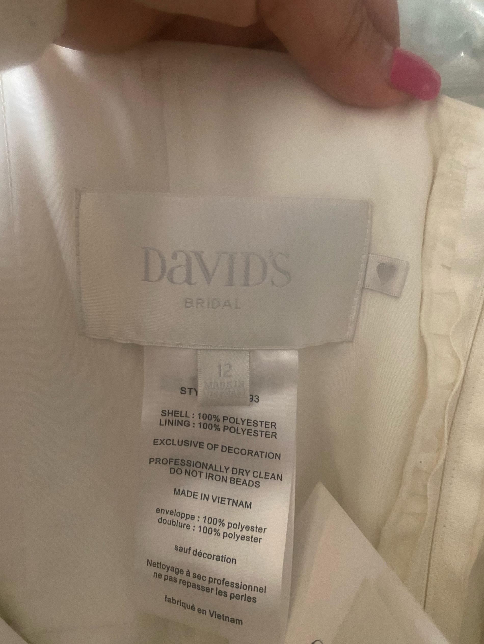 David's Bridal Size 12 White A-line Dress on Queenly