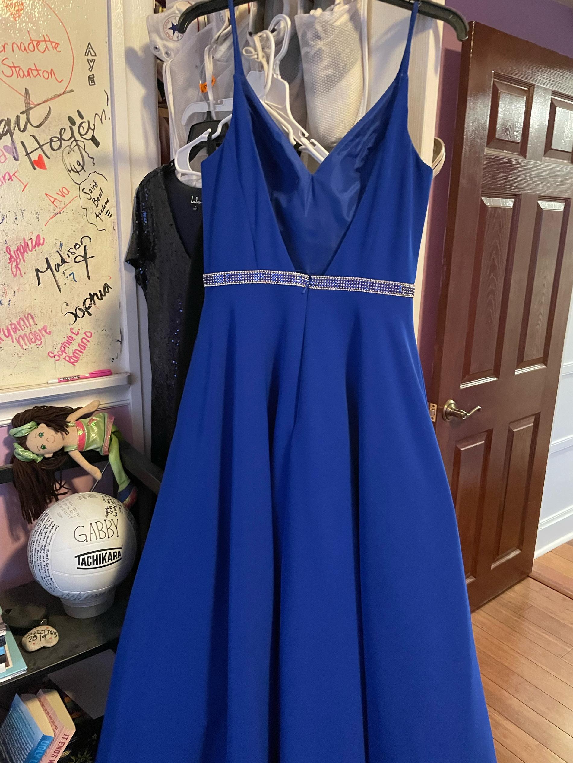 Brooklyn & Bailey Size 8 Sequined Royal Blue Ball Gown on Queenly