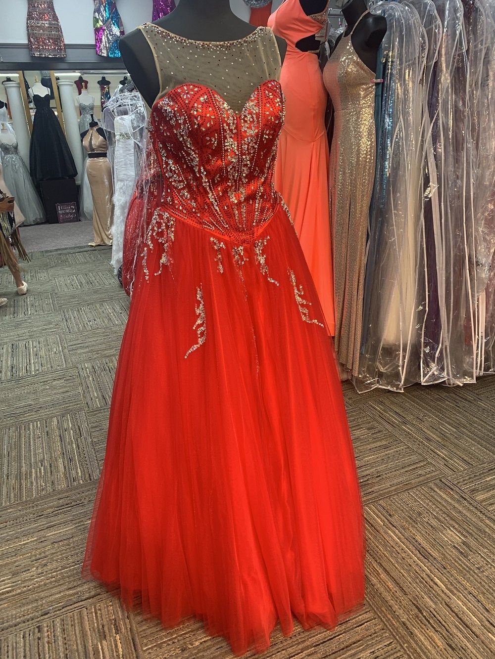 Style 17277 Envious Couture Size 2 Prom Red Ball Gown on Queenly