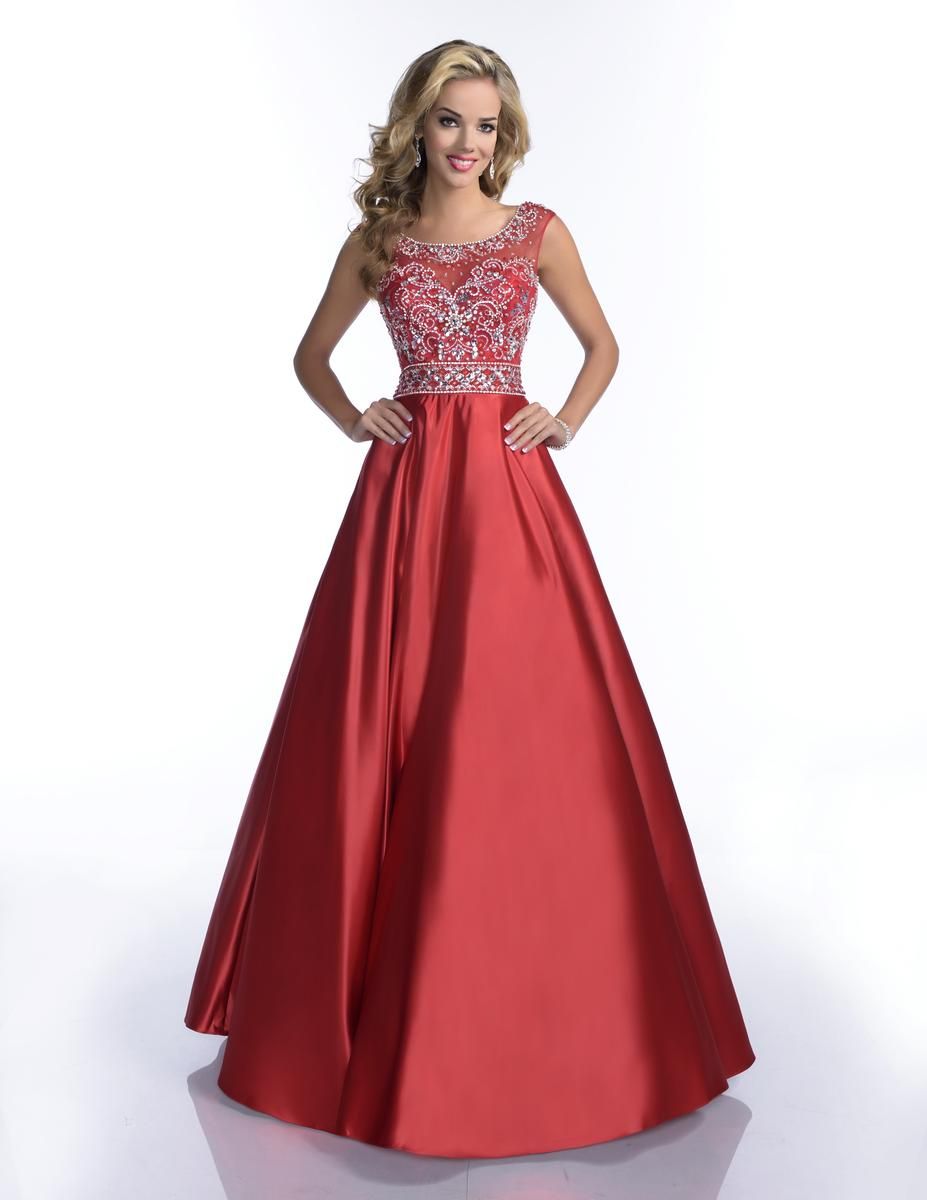 Style 16047 Envious Couture Plus Size 16 Pageant Satin Red Ball Gown on Queenly