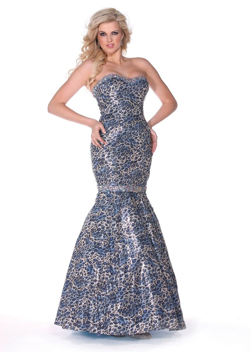 Style 3493 Envious Couture Size 6 Sequined Silver Mermaid Dress on Queenly