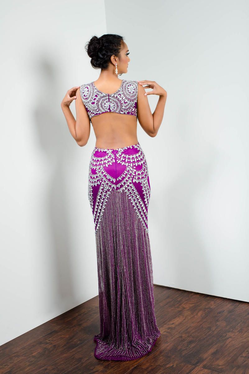 Style 12820 Envious Couture Size 6 Prom Sequined Purple Floor Length Maxi on Queenly