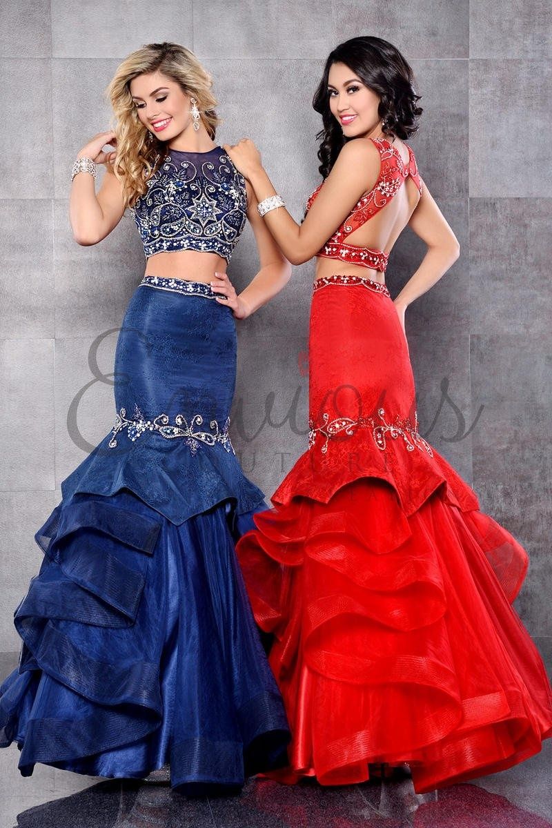 Style 17288 Envious Couture Size 4 Prom Lace Red Mermaid Dress on Queenly