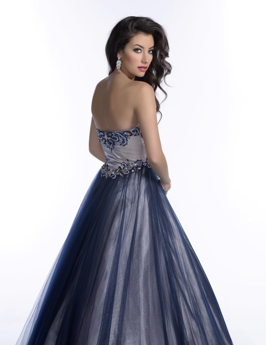 Style 16109 Envious Couture Blue Size 8 Navy Tulle Ball gown on Queenly