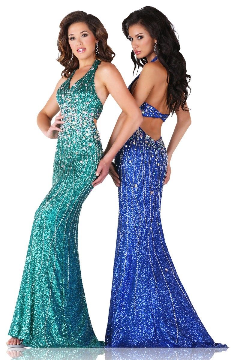 Style 3720 Envious Couture Size 2 Pageant Sequined Royal Blue Mermaid Dress on Queenly