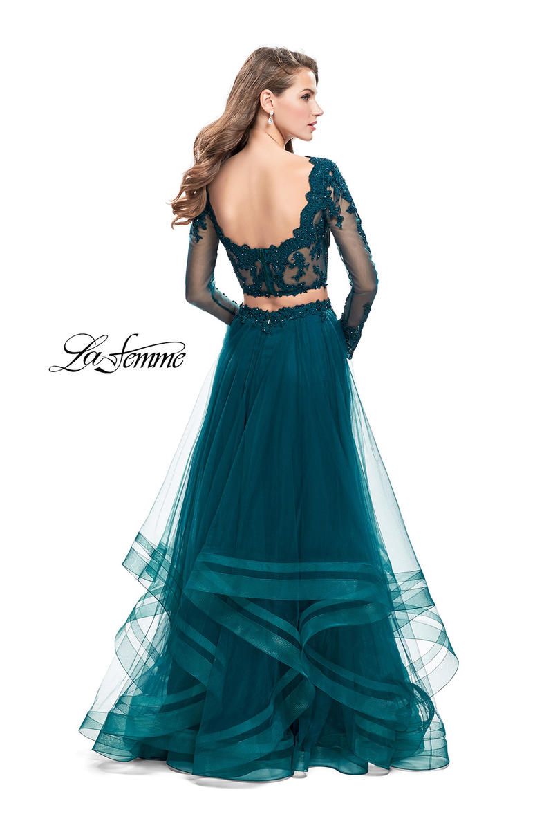 Style 25300 La Femme Size 10 Prom Green A-line Dress on Queenly