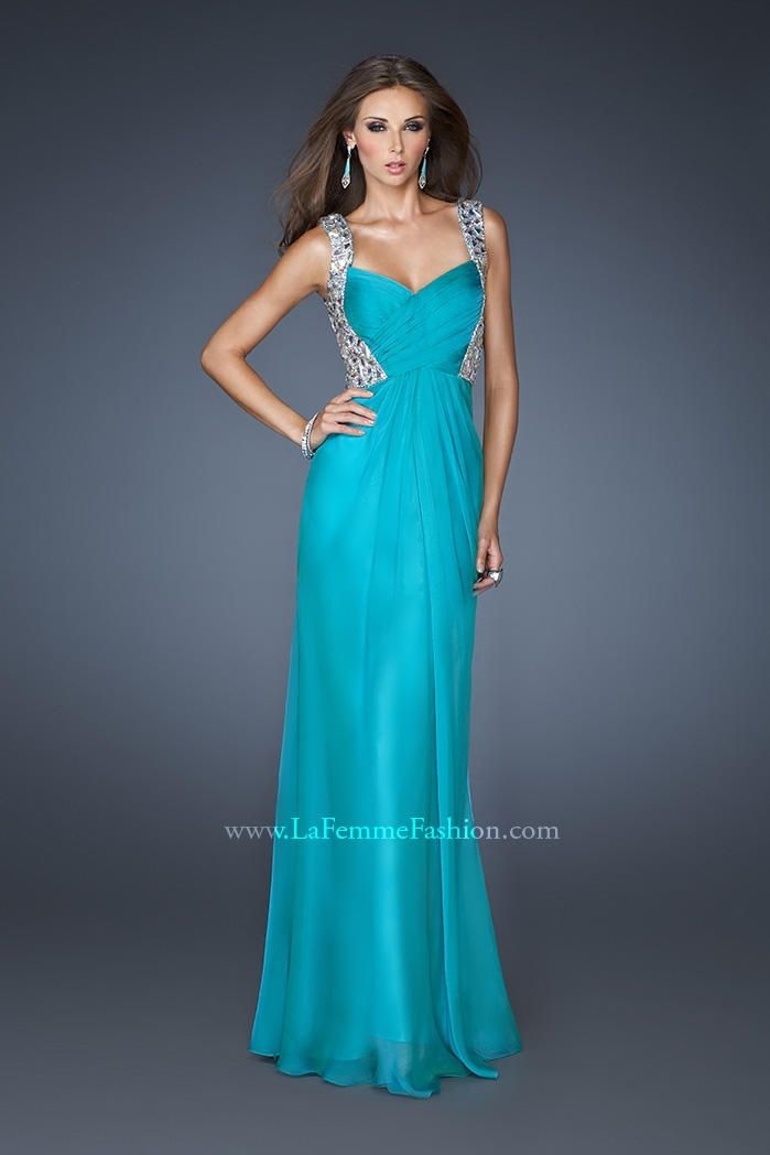Style 18487 La Femme Size 6 Green Floor Length Maxi on Queenly