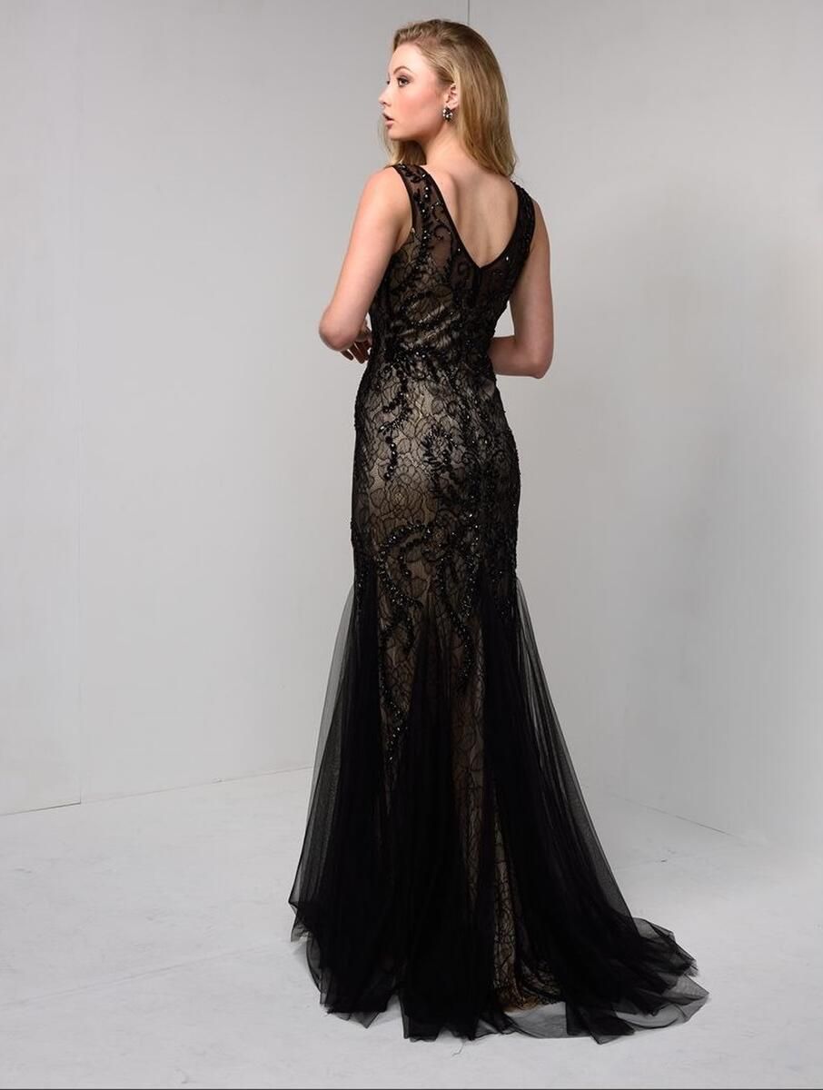 Style 8186 Lucci Lu Plus Size 22 Prom Lace Black Floor Length Maxi on Queenly