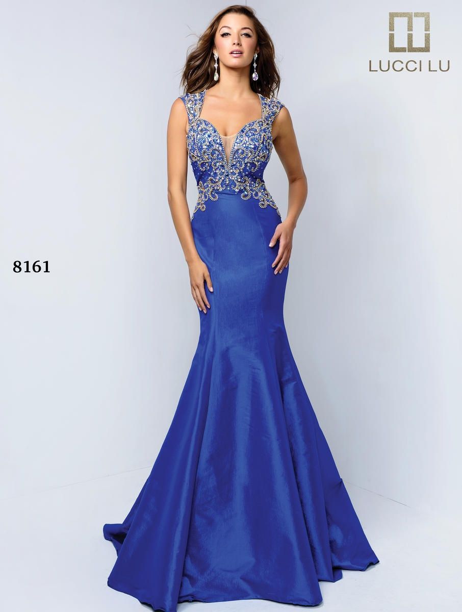 Style 8161 Lucci Lu Size 4 Prom Royal Blue Mermaid Dress on Queenly