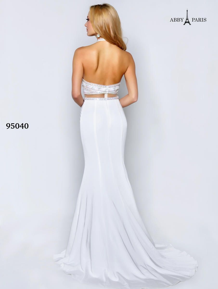 Style 95040 Lucci Lu Size 0 Prom Halter White Mermaid Dress on Queenly