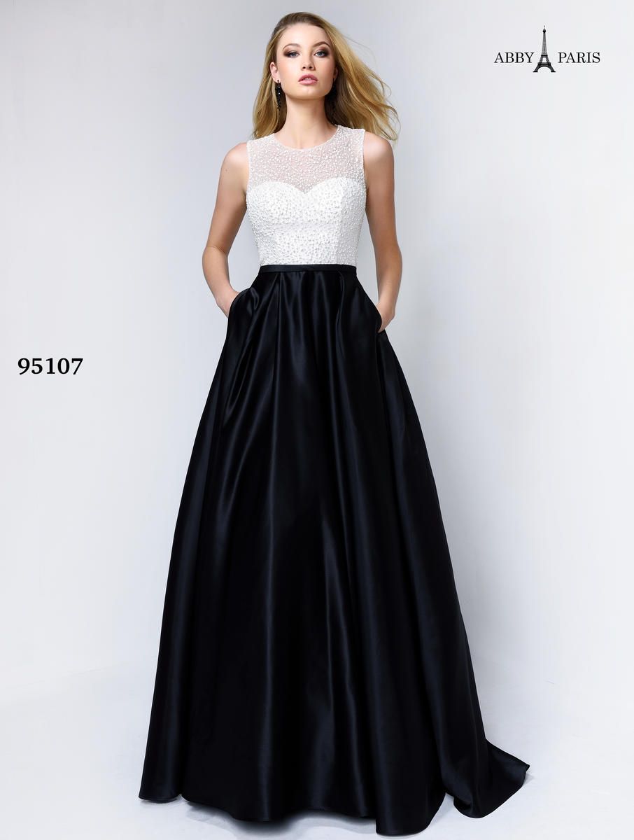 Style 95107 Lucci Lu Size 8 Prom Satin Black Ball Gown on Queenly