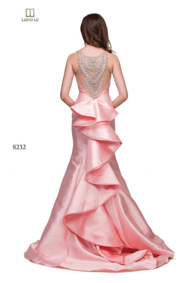 Style 8232 Lucci Lu Size 2 Prom Satin Light Pink Mermaid Dress on Queenly