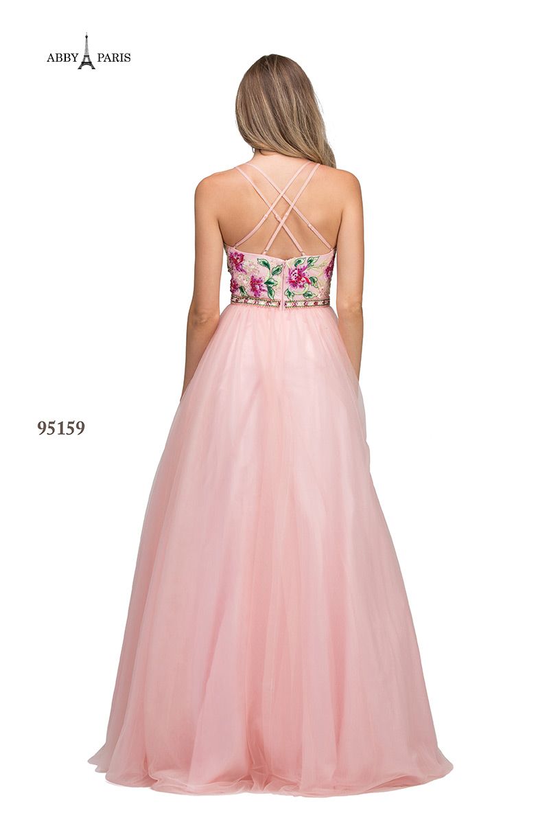 Style 95159 Lucci Lu Size 6 Prom Sequined Light Pink Ball Gown on Queenly