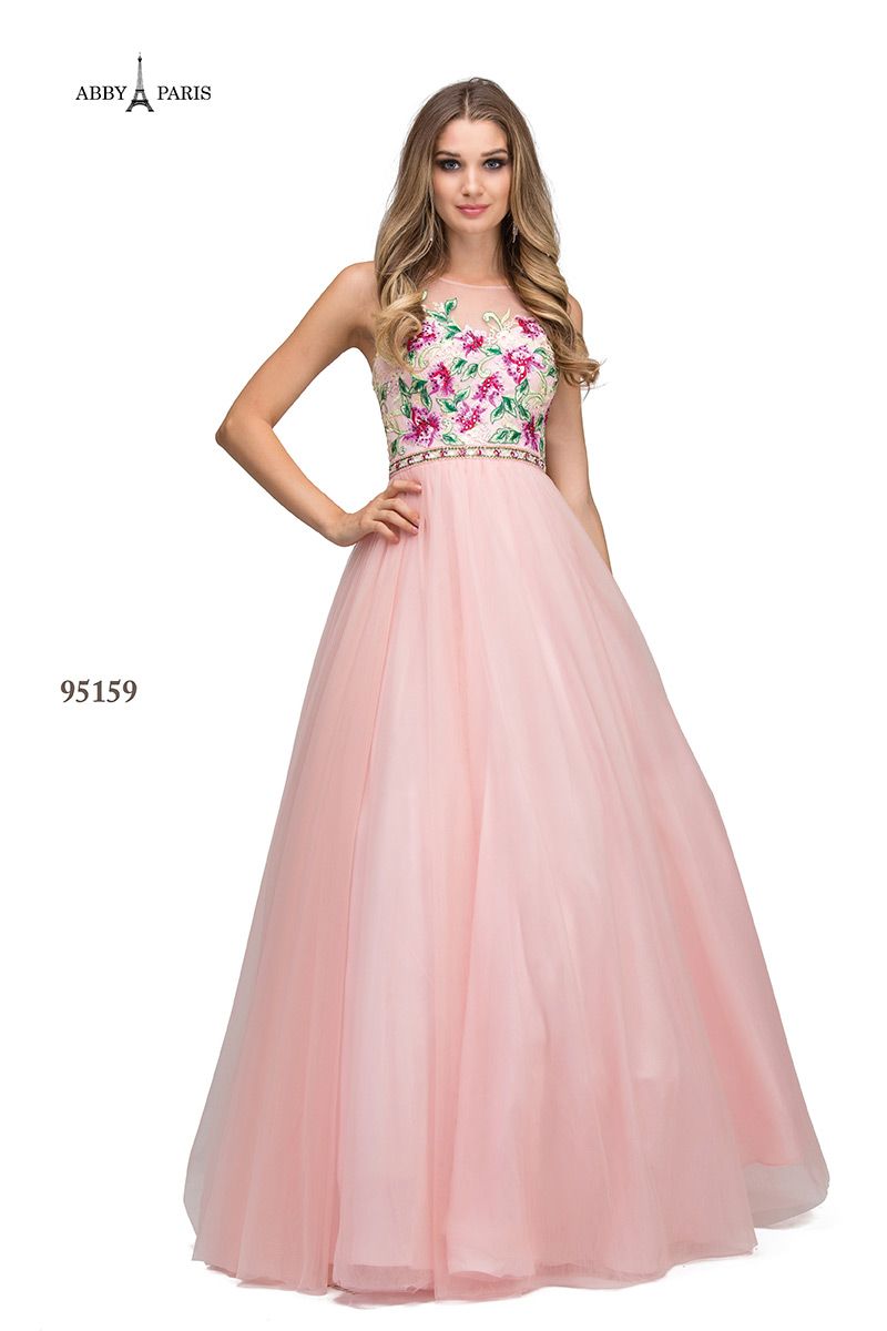 Style 95159 Lucci Lu Size 6 Prom Sequined Light Pink Ball Gown on Queenly