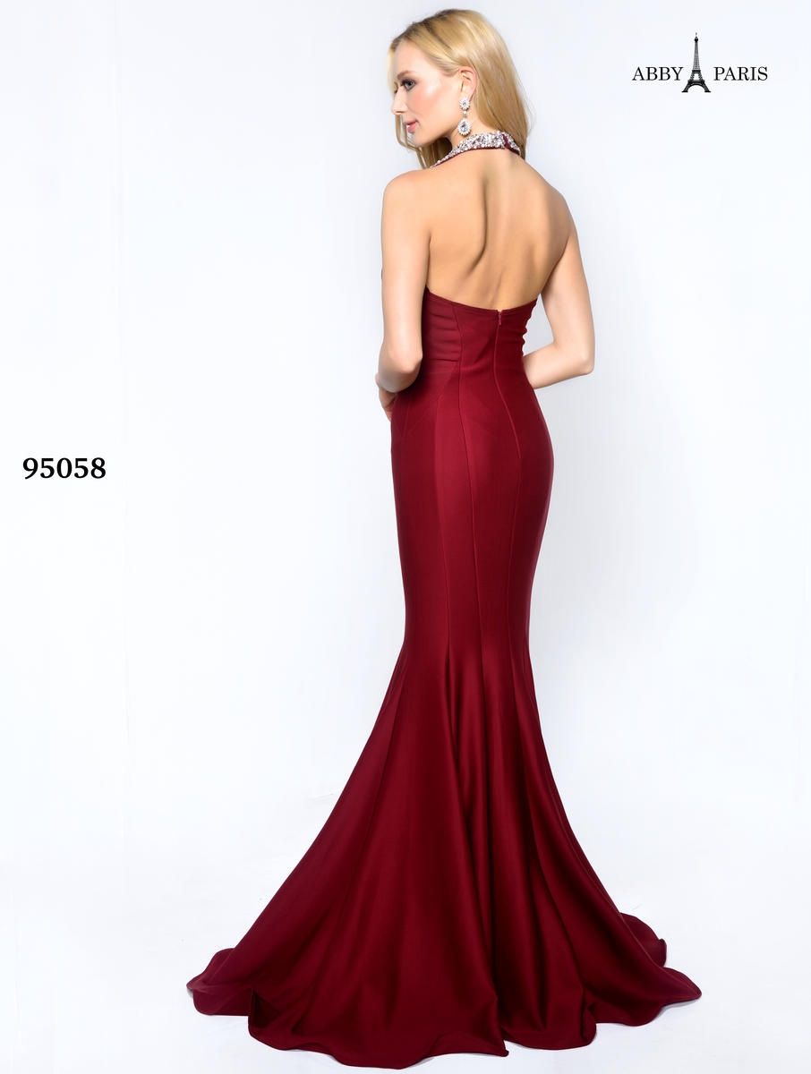 Style 95058 Lucci Lu Size 4 Prom Sequined Burgundy Red Mermaid Dress on Queenly