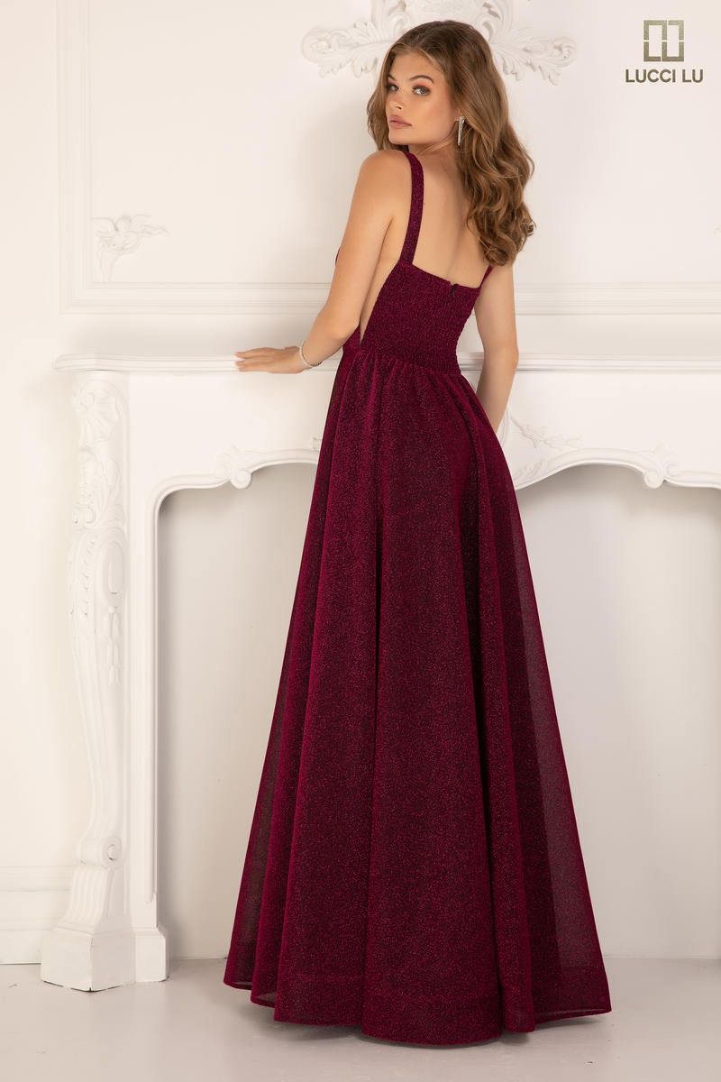 Style 1163 Lucci Lu Size 14 Burgundy Red A-line Dress on Queenly