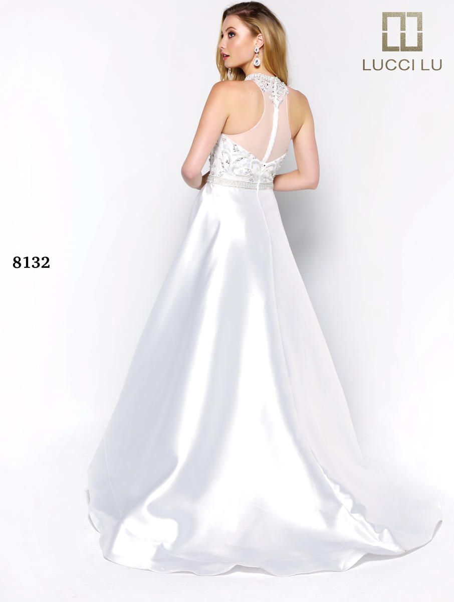 Style 8132 Lucci Lu Size 4 Wedding Sequined White Ball Gown on Queenly