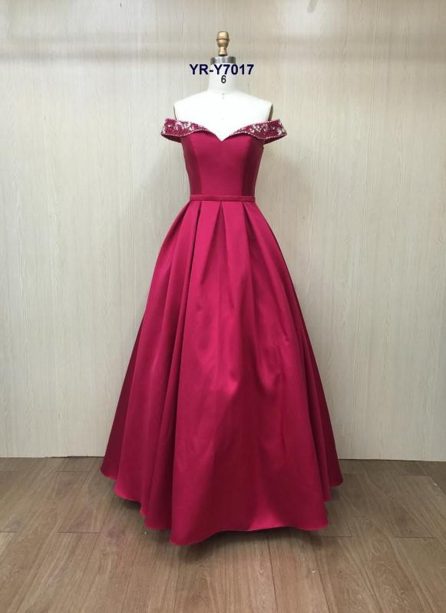 Style 981009 Lucci Lu Plus Size 16 Satin Burgundy Red Ball Gown on Queenly