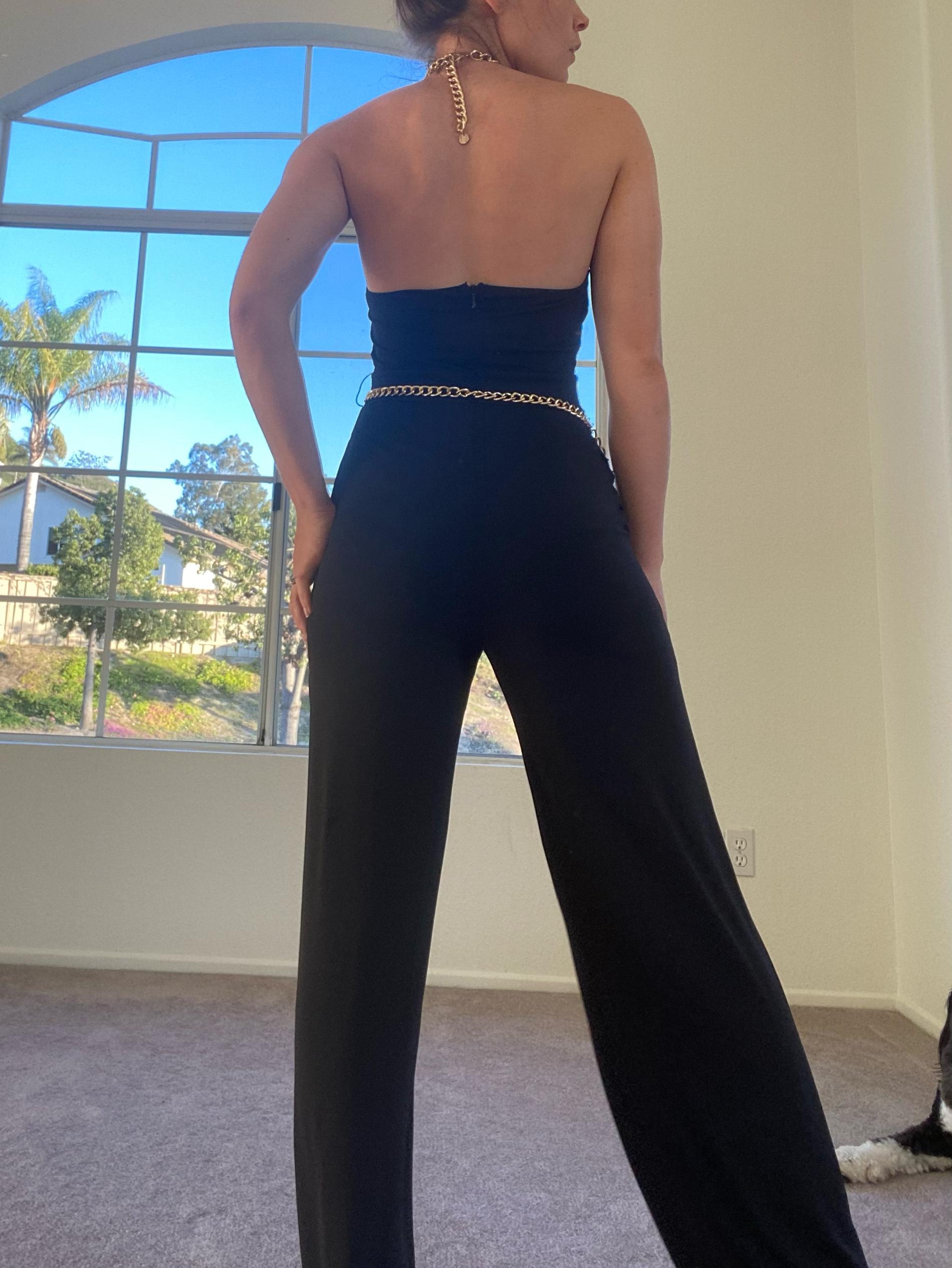 Size 0 Black Formal Jumpsuit on Queenly