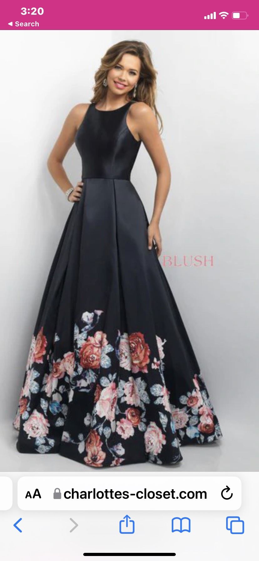 Blush Prom Size 2 Prom Floral Black Ball Gown on Queenly