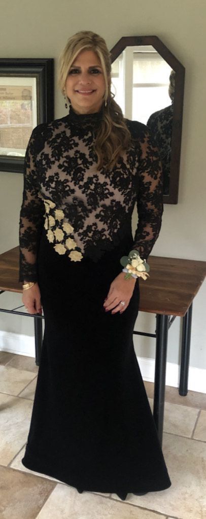 Size 14 Prom Long Sleeve Lace Black Mermaid Dress on Queenly