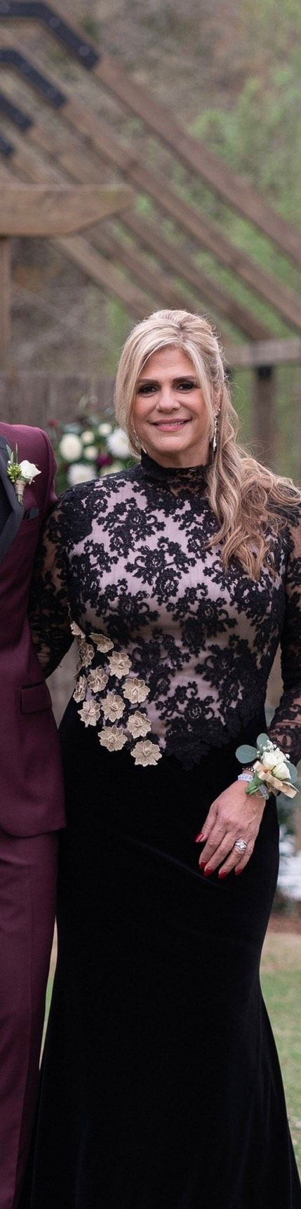 Size 14 Prom Long Sleeve Lace Black Mermaid Dress on Queenly