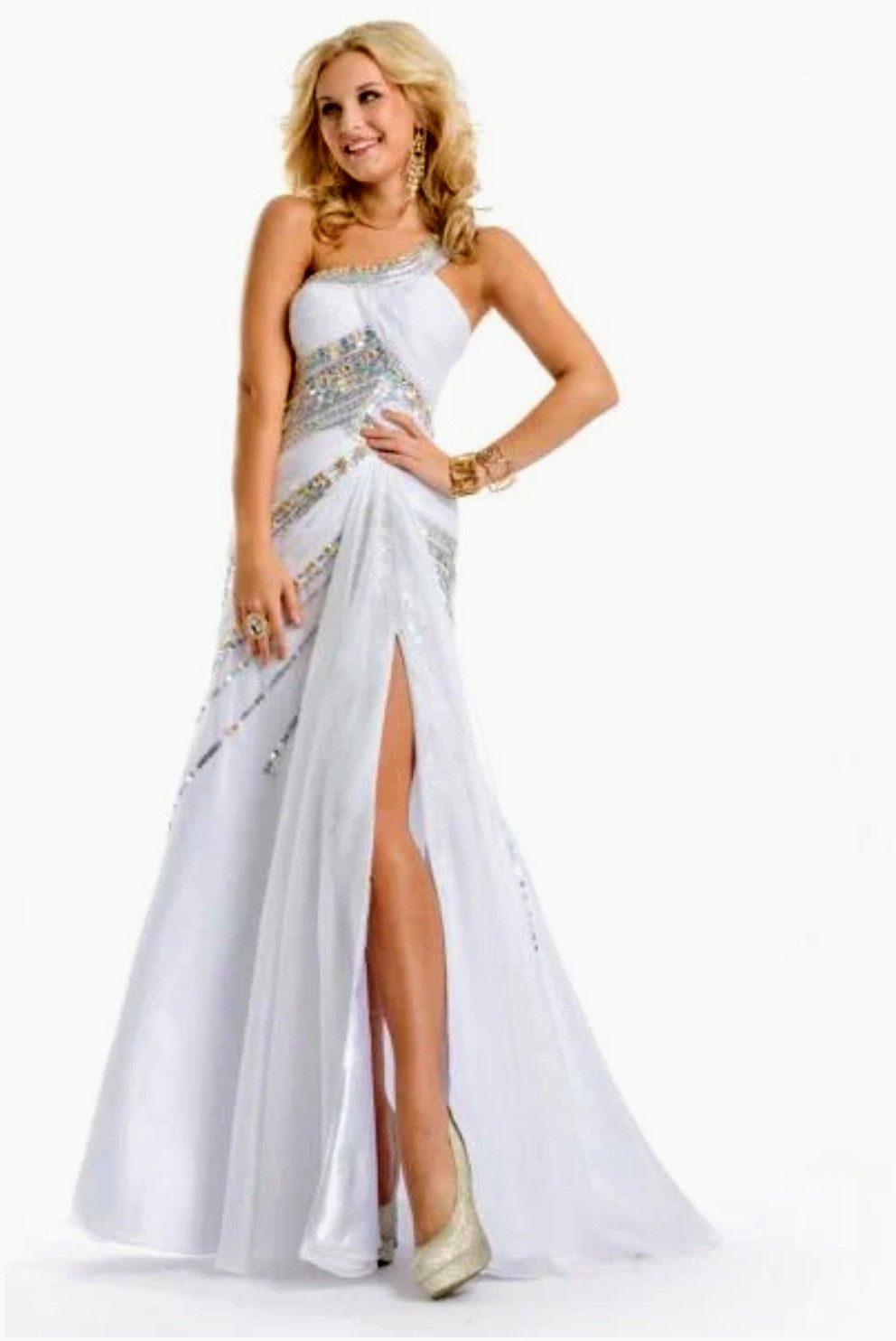 Style 6041 Partytime Formals/Rachel Allan Size 8 Prom Royal Blue Side Slit Dress on Queenly