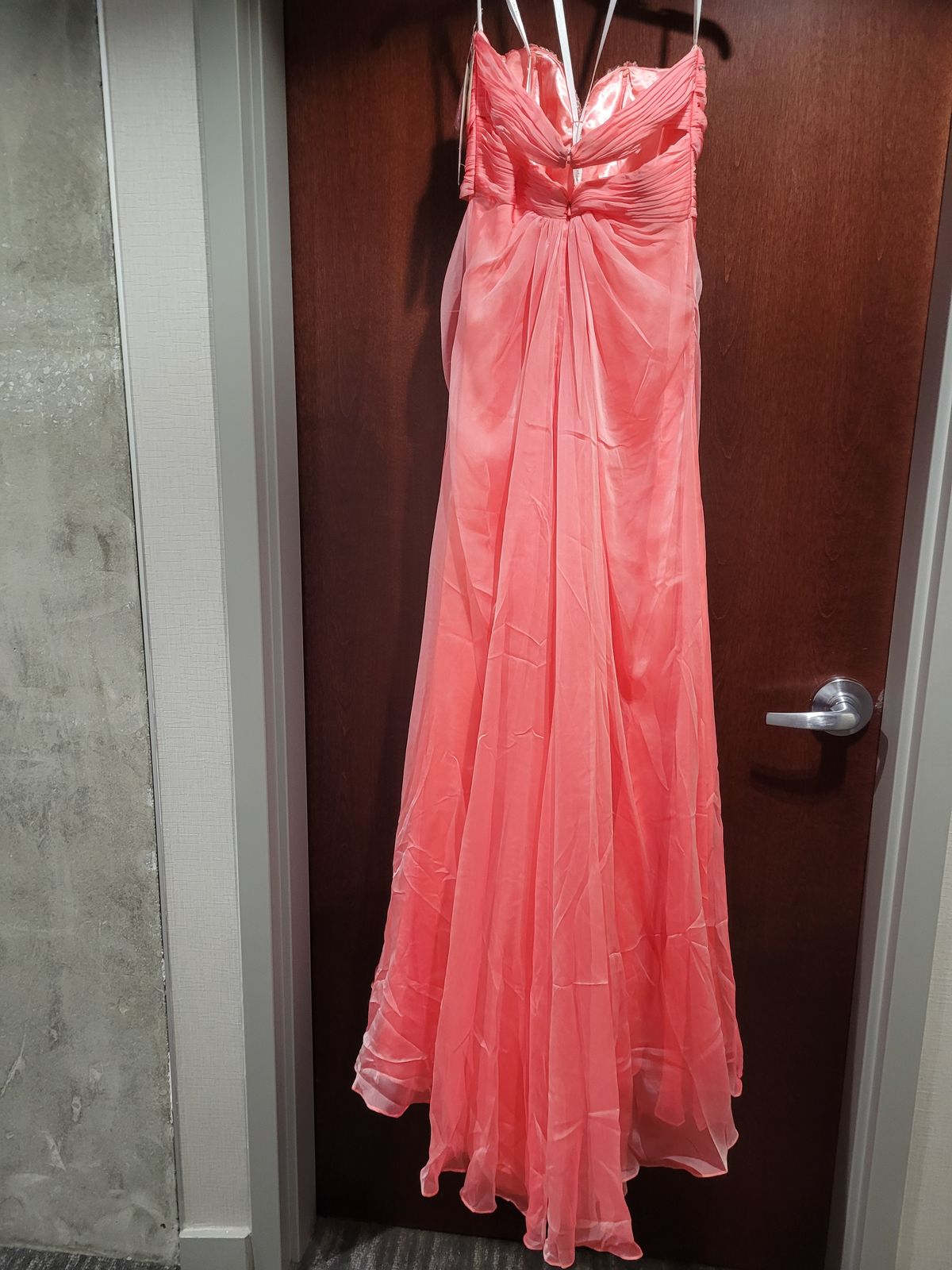 Style 12347 Studio 17 Size 8 Prom Sequined Coral A-line Dress on Queenly