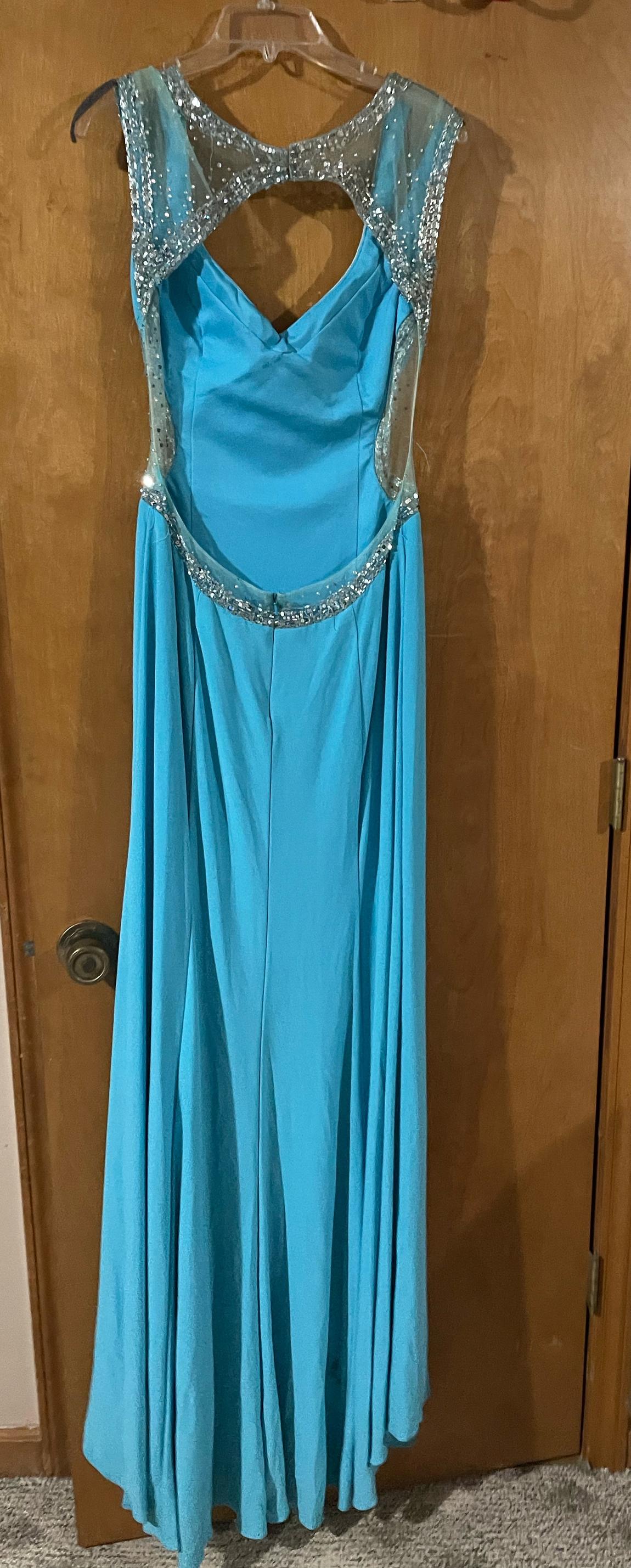Tony Bowls Size 14 Blue Floor Length Maxi on Queenly