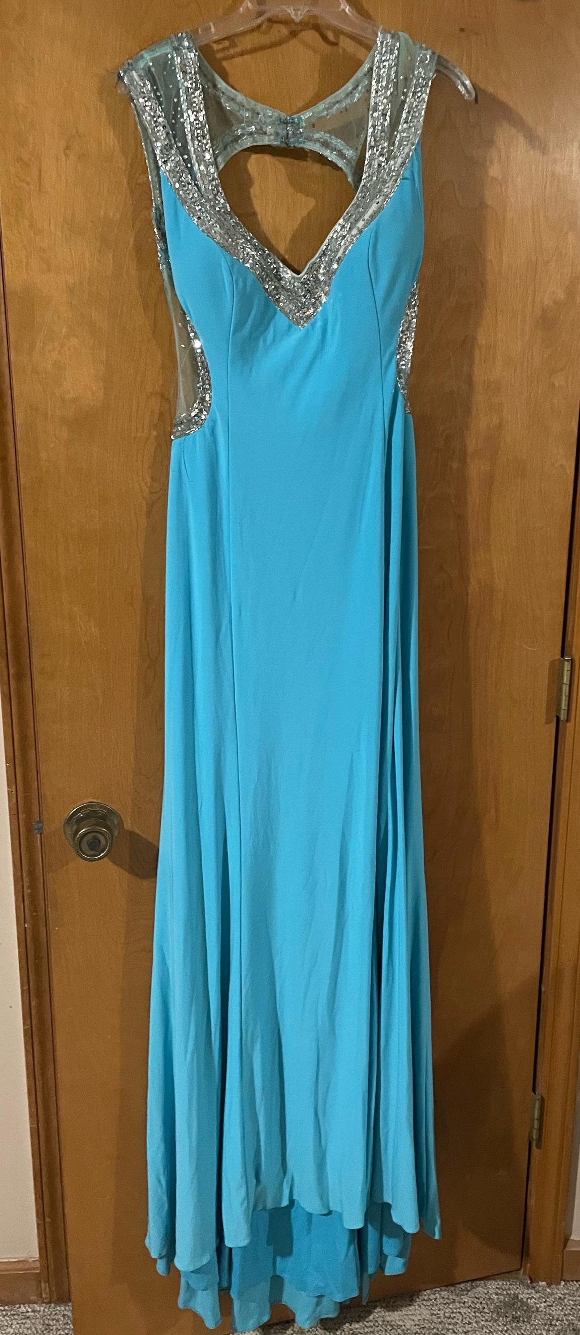 Tony Bowls Size 14 Blue Floor Length Maxi on Queenly