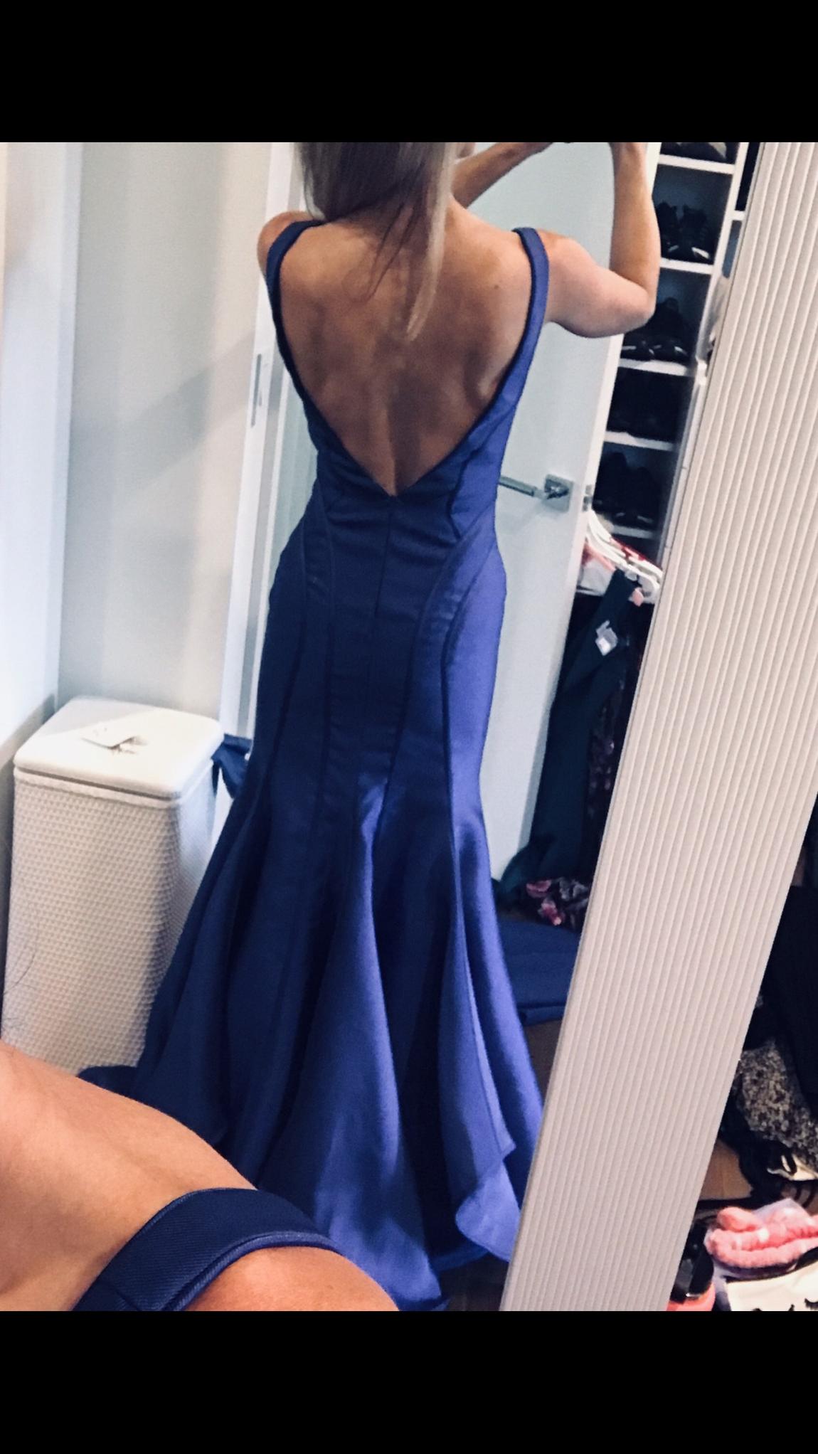 Mac Duggal Size 4 Prom Royal Blue A-line Dress on Queenly