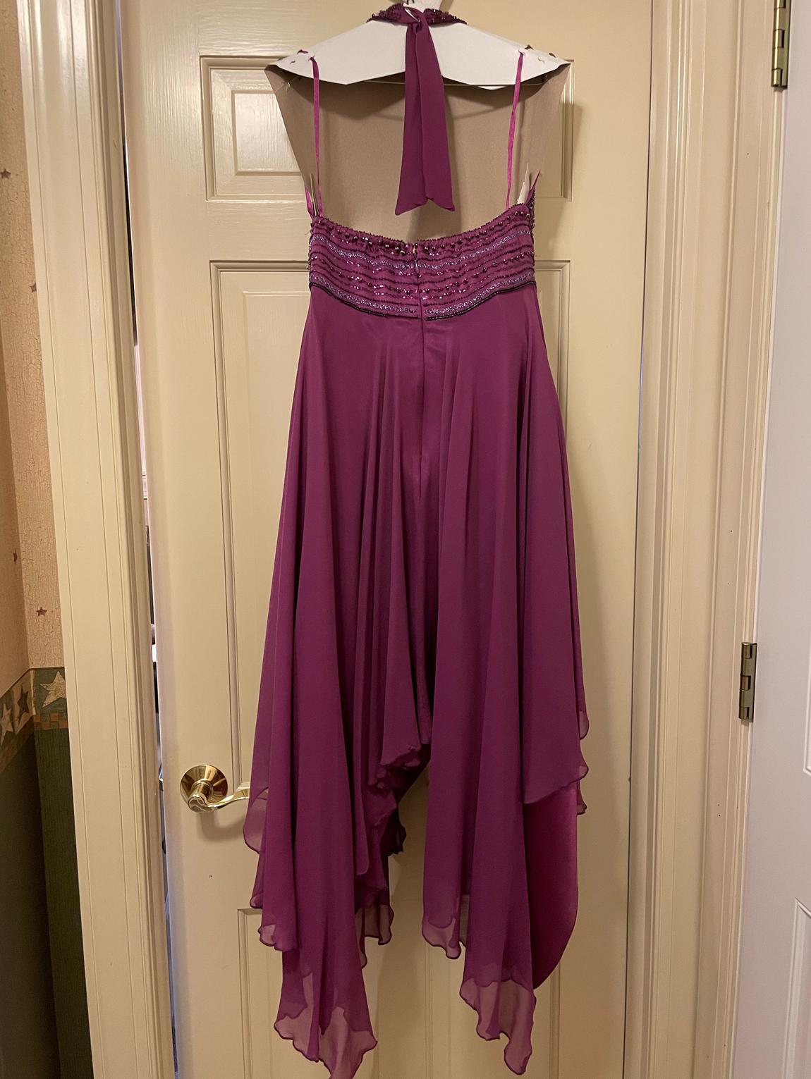 Size 6 Halter Purple A-line Dress on Queenly