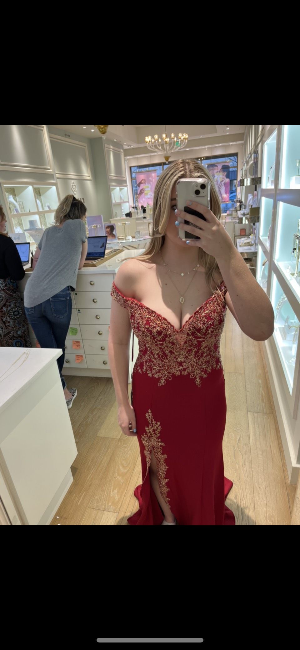 Size 8 Prom Red Side Slit Dress on Queenly
