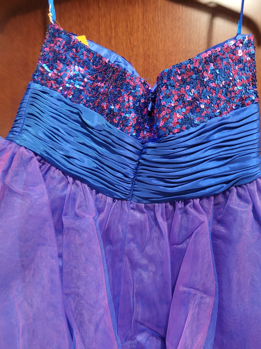 Style  A135 Aspeed Prom Size 4 Floral Royal Blue Cocktail Dress on Queenly