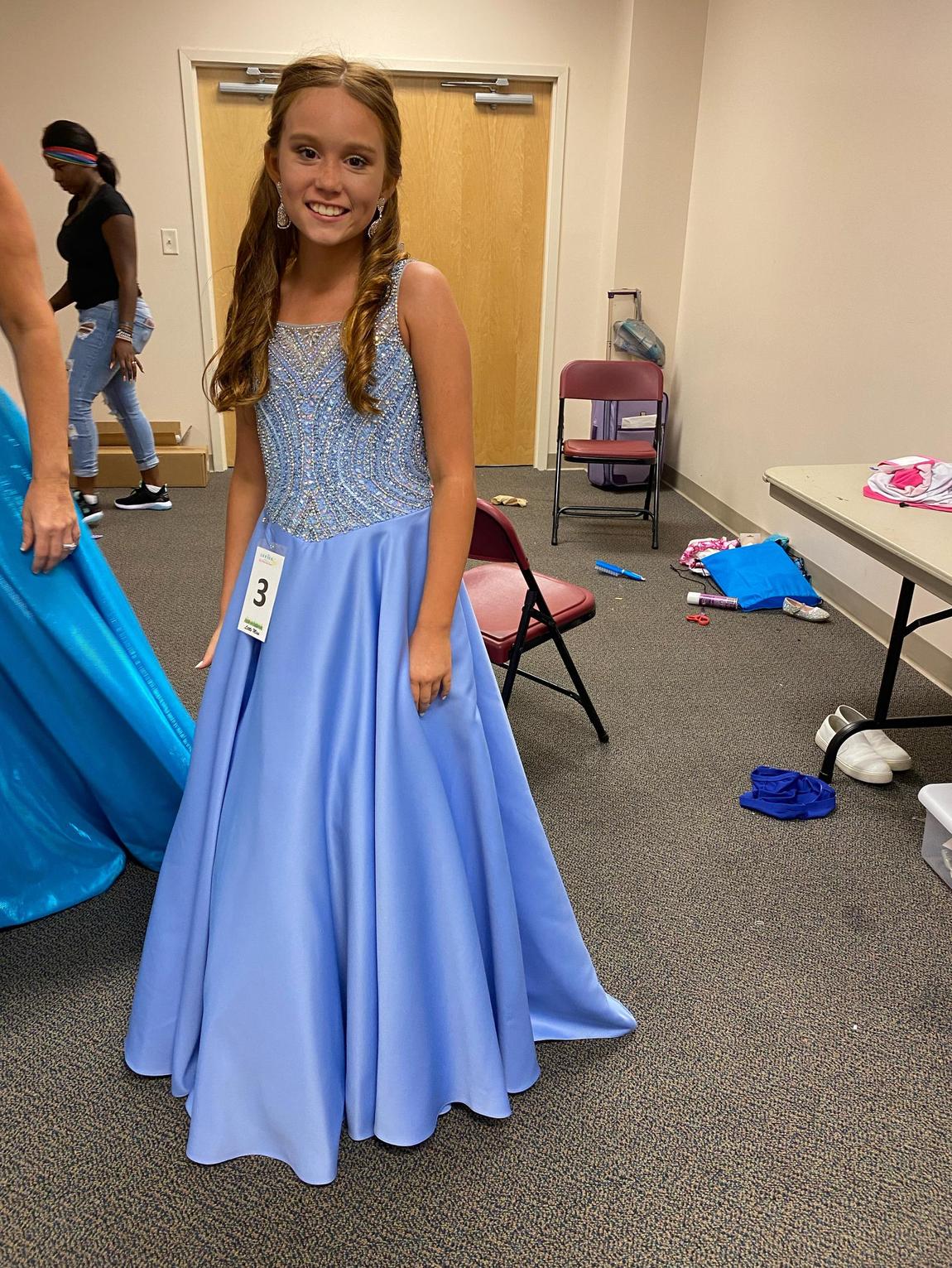 Girls Size 12 Light Blue Ball Gown on Queenly