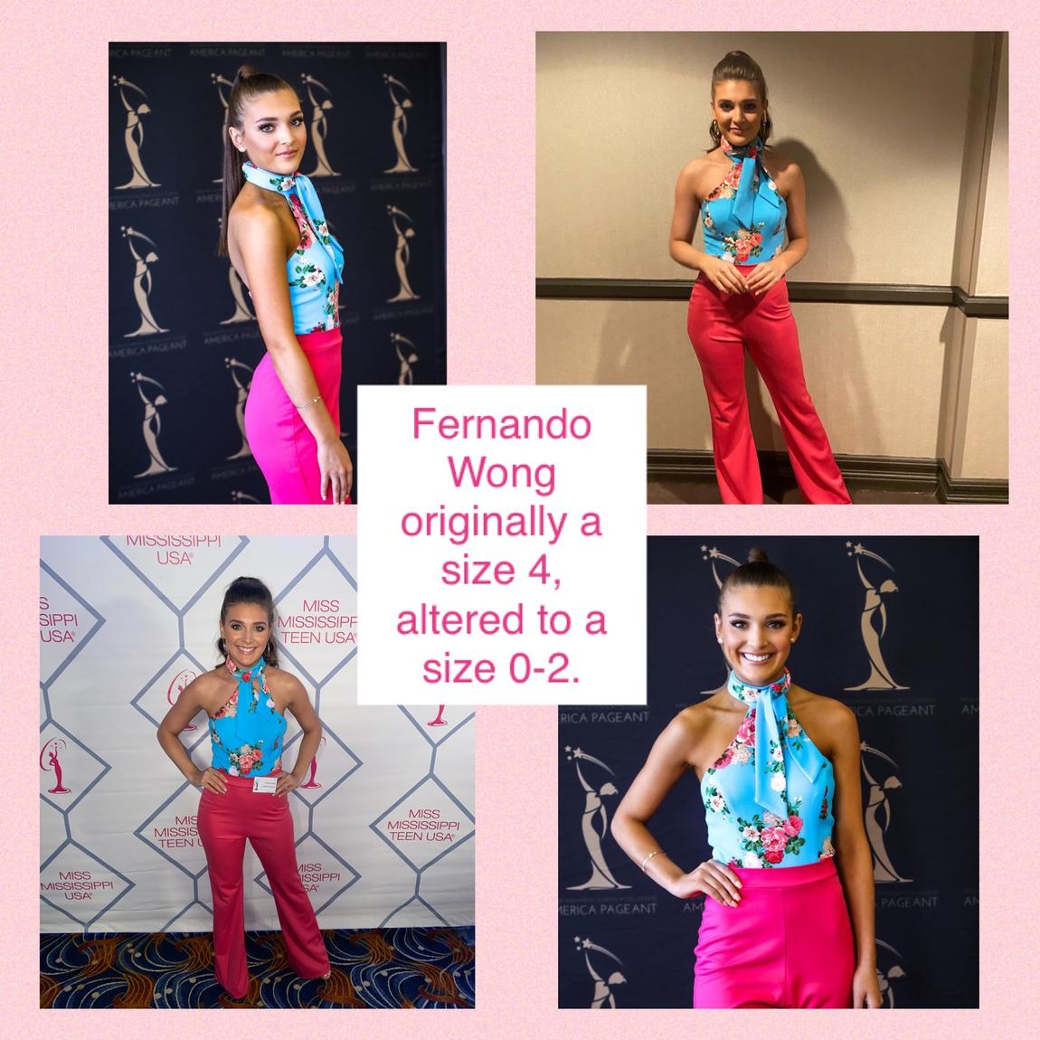 Fernando Wong Size 0 Pageant Interview Pink Formal Jumpsuit on Queenly