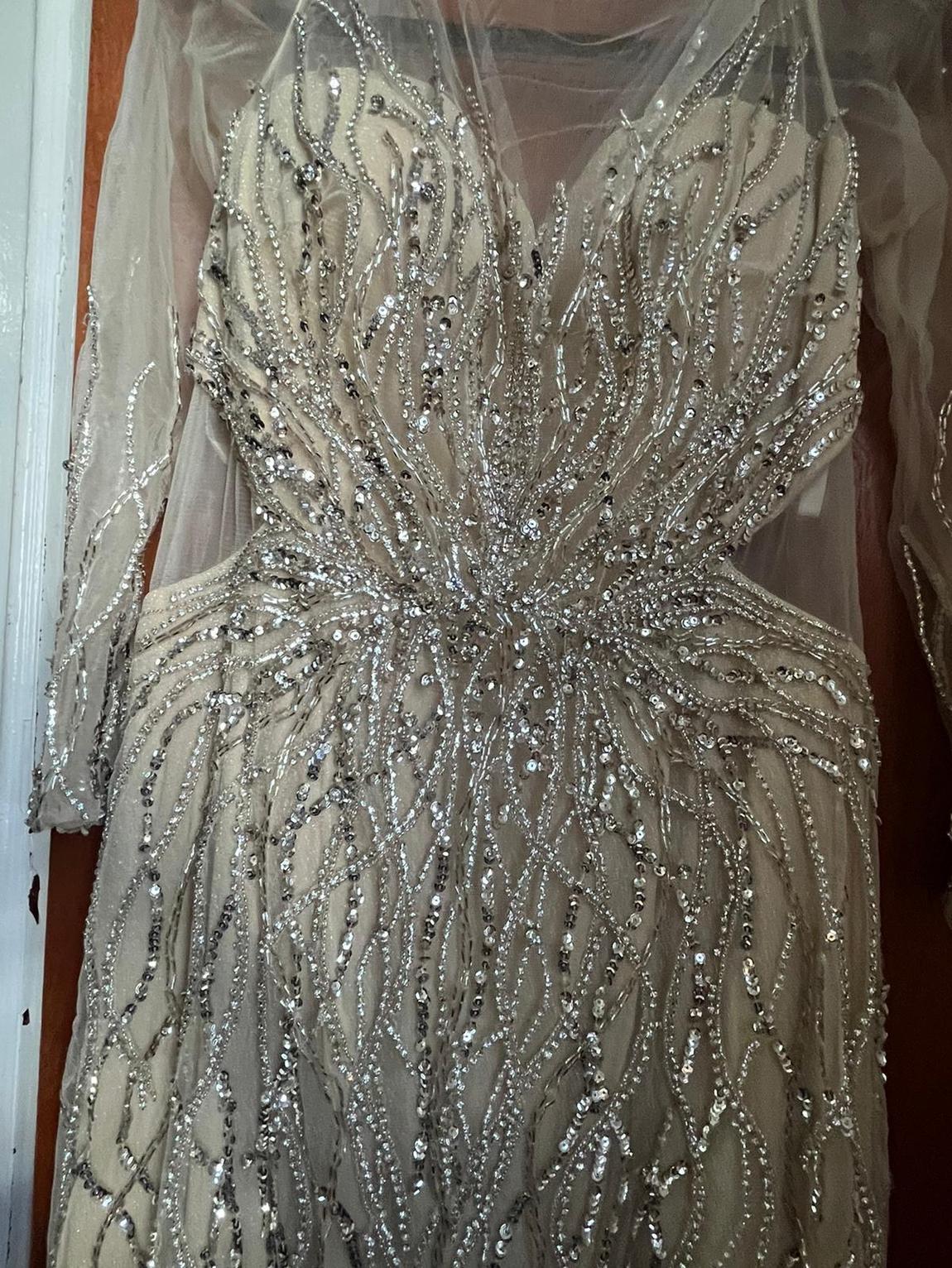 Size 12 Prom Nude Floor Length Maxi on Queenly