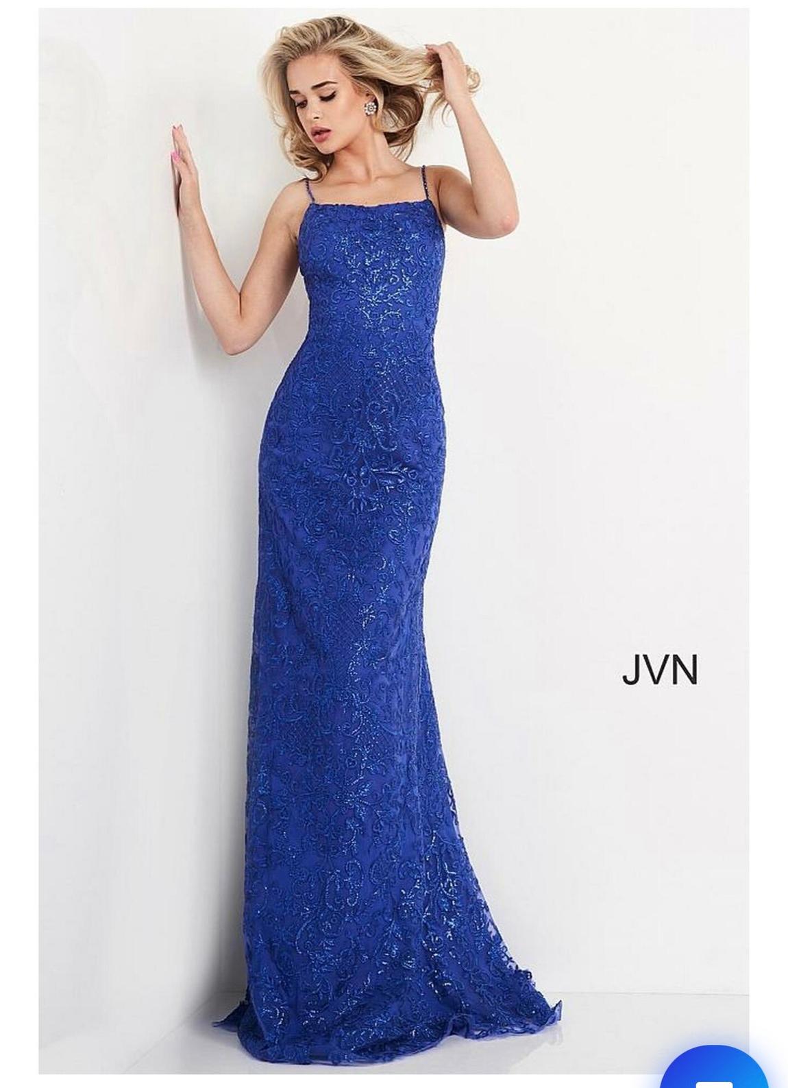 JVN Size 8 Prom Lace Royal Blue Floor Length Maxi on Queenly