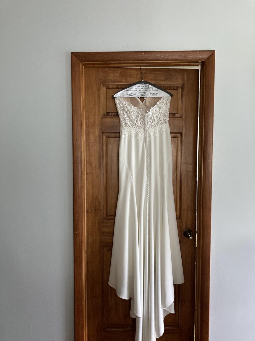Jasmine Size 8 Wedding Strapless Satin White Mermaid Dress on Queenly