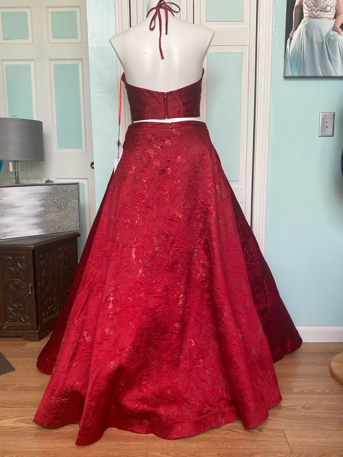 Style 8229 Clarisse Plus Size 16 Prom Halter Red Ball Gown on Queenly
