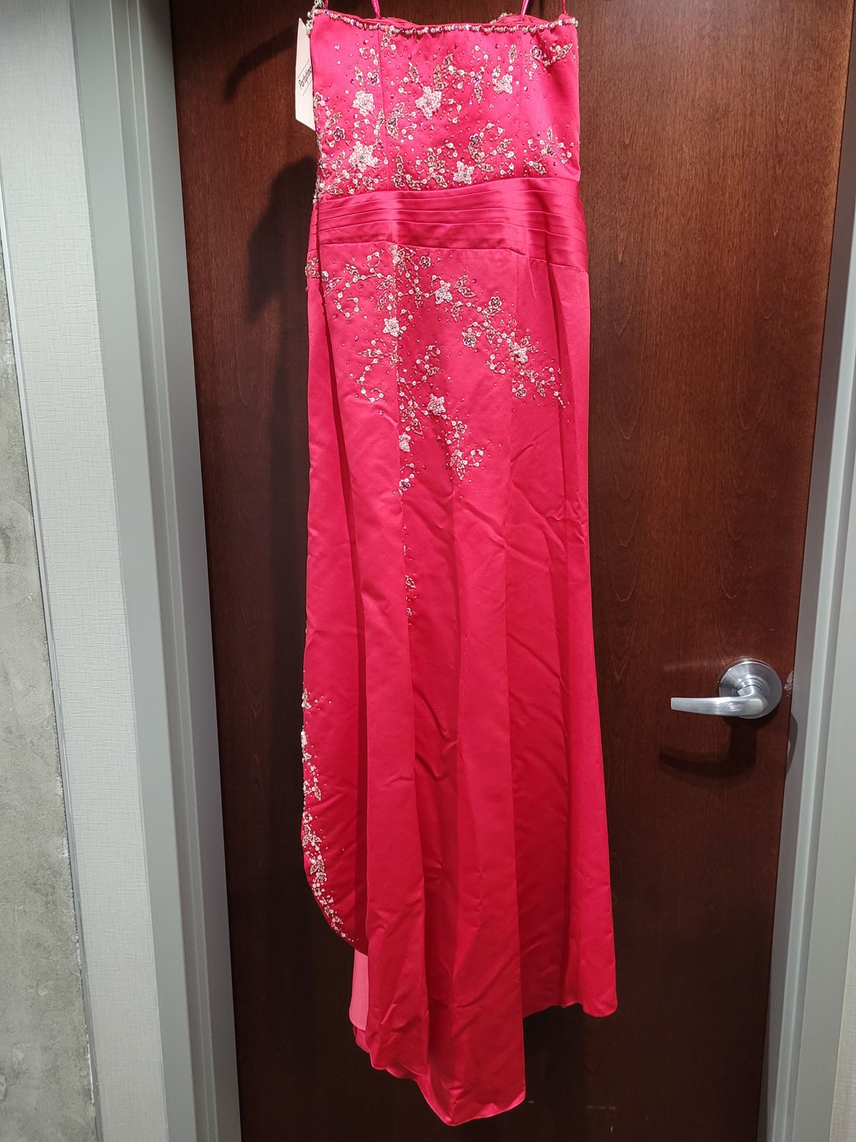 Style 6306 Partytime Formals/Rachel Allan Size 8 Sequined Hot Pink A-line Dress on Queenly
