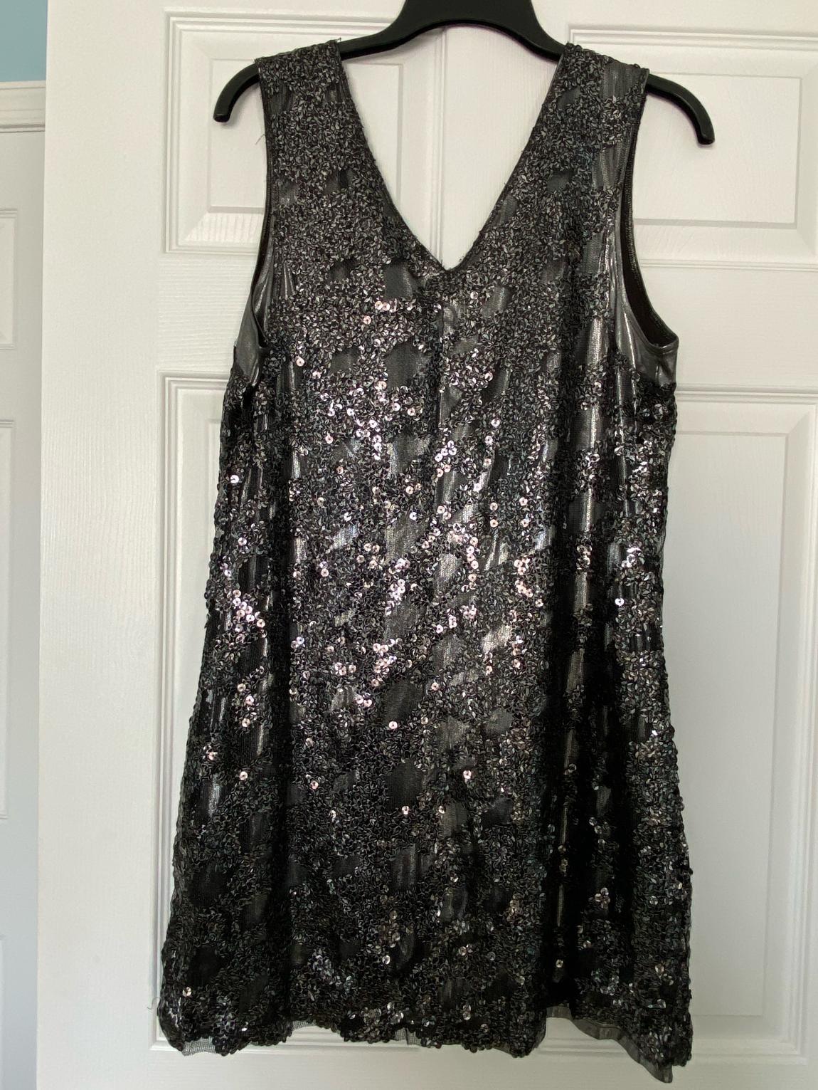 Express Size 12 Sequined Silver Cocktail Dress on Queenly