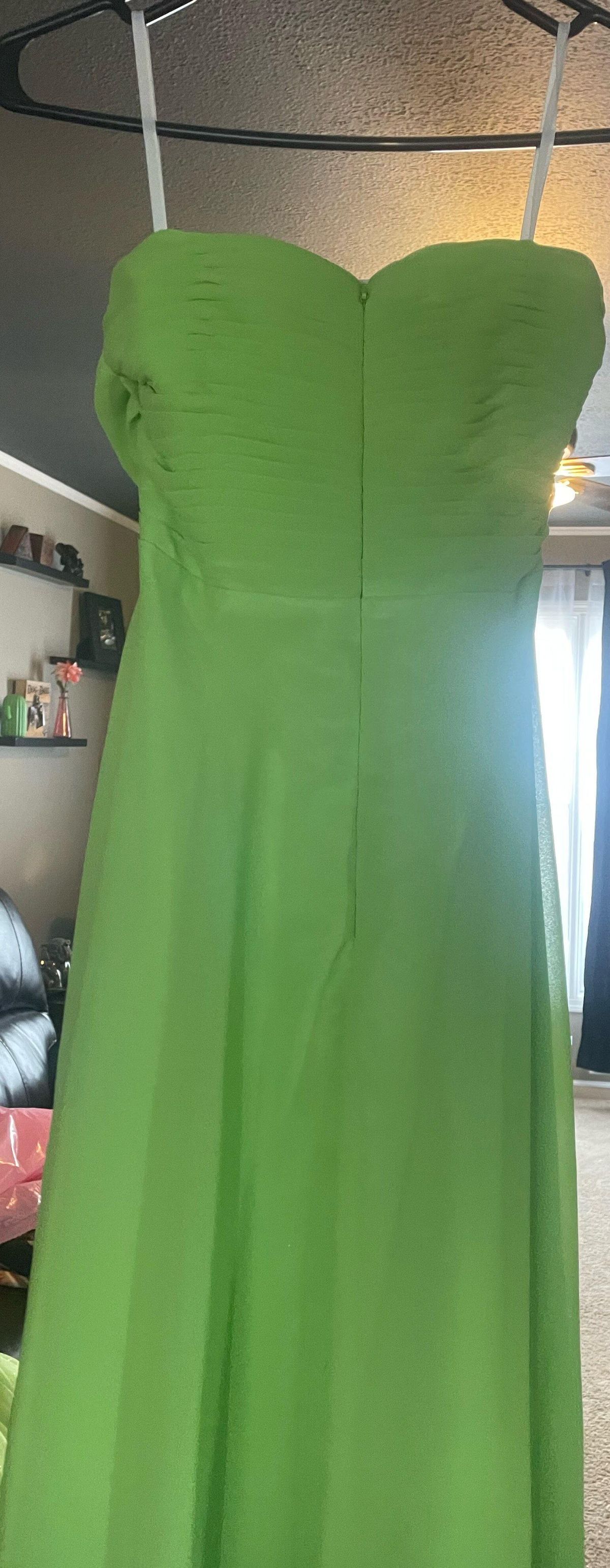 Size 6 Prom Sequined Lime Green Ball Gown on Queenly