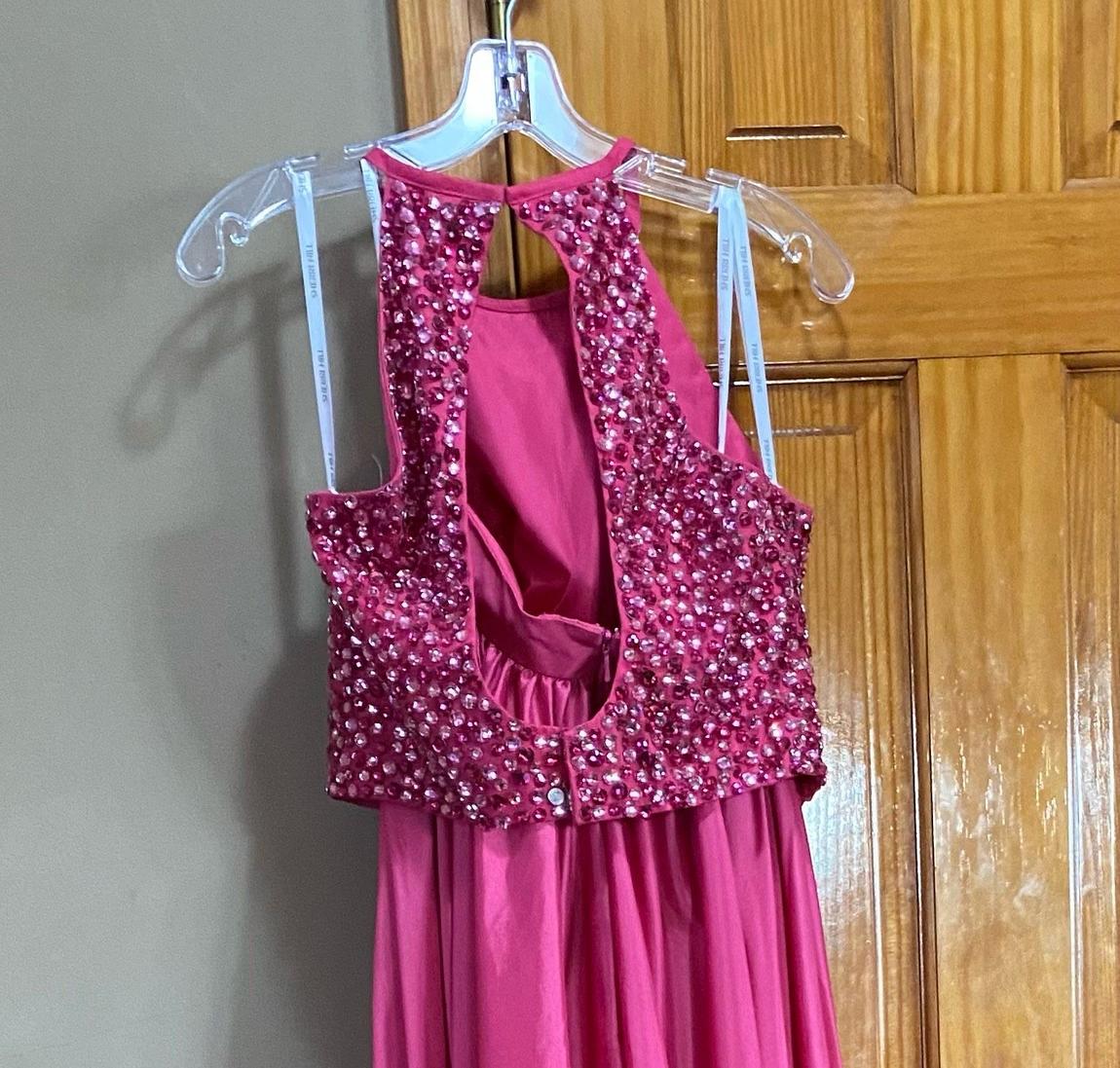 Sherri Hill Size 10 Hot Pink Side Slit Dress on Queenly