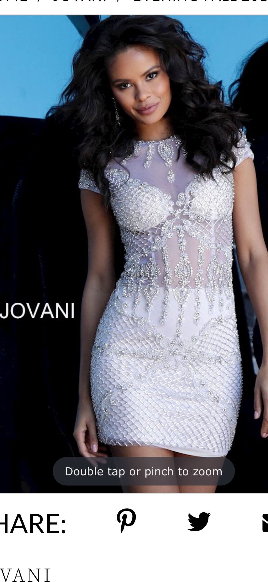 Jovani Size 00 Cap Sleeve Sequined Nude Cocktail Dress on Queenly