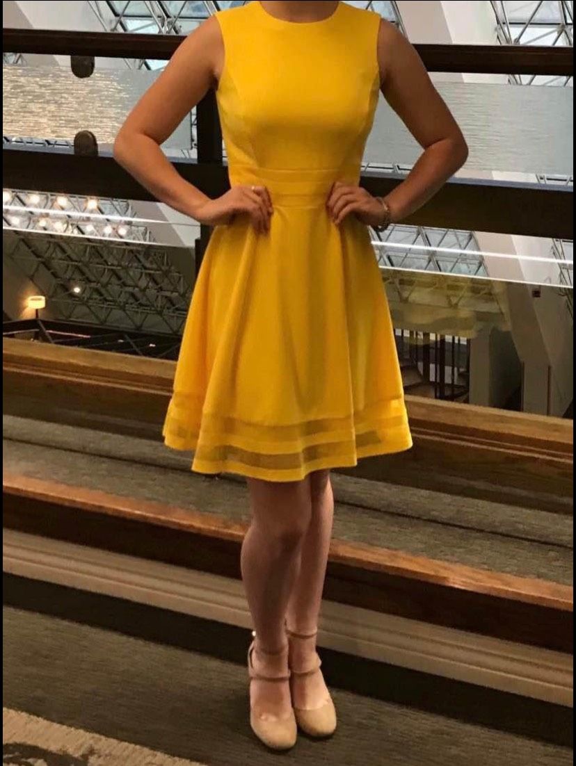 calvin klein yellow dress