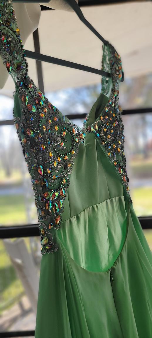 Size 4 Sheer Light Green A-line Dress on Queenly