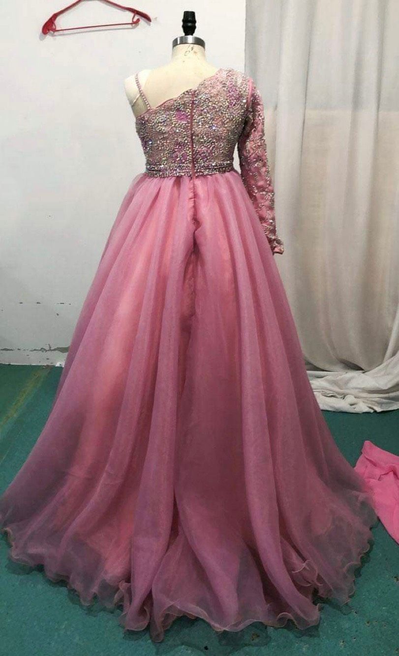 One More Couture Girls Size 14 Pink Ball Gown on Queenly